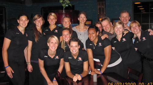 Women's Volleyball Serving Dinner for Dylan at Aqua 