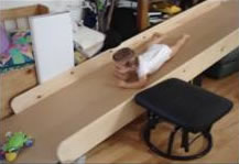 Dylan on his incline floor